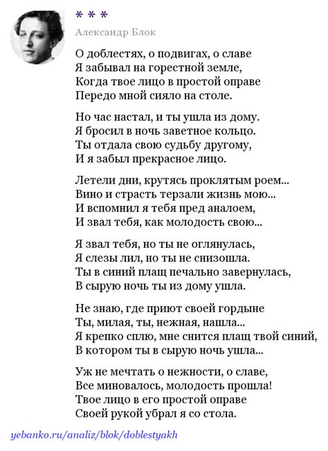 Влияние стихотворения Александра Блока "О доблестях, о подвигах, о славе..." на литературу и культуру