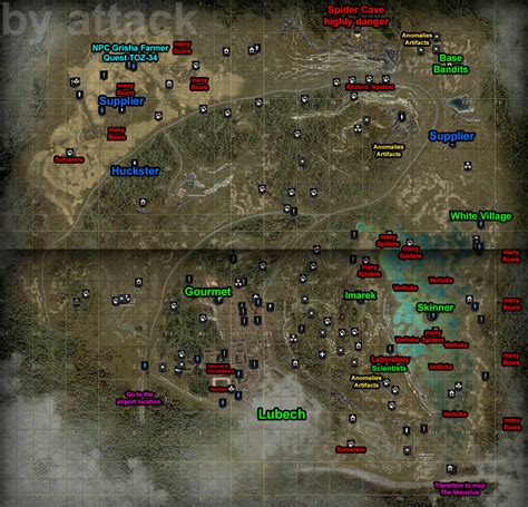 Карта окрестности Любеча в игре Сталкер Онлайн