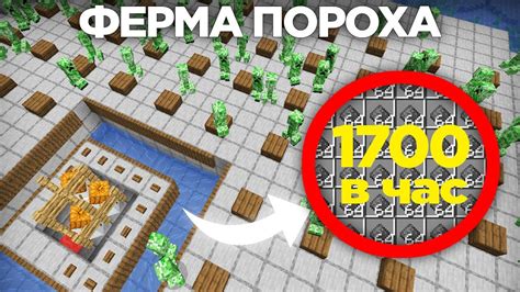 Размещение пороха на ферме в Майнкрафте