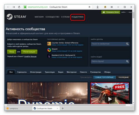 Свяжитесь со службой поддержки Steam