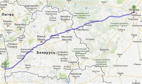 Смоленск - Брест: краткий маршрут и расстояние