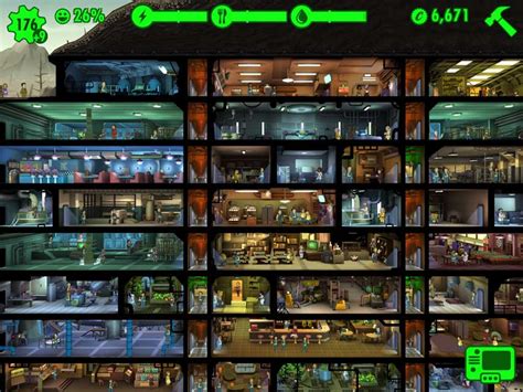  Действие сожителей в Fallout Shelter 